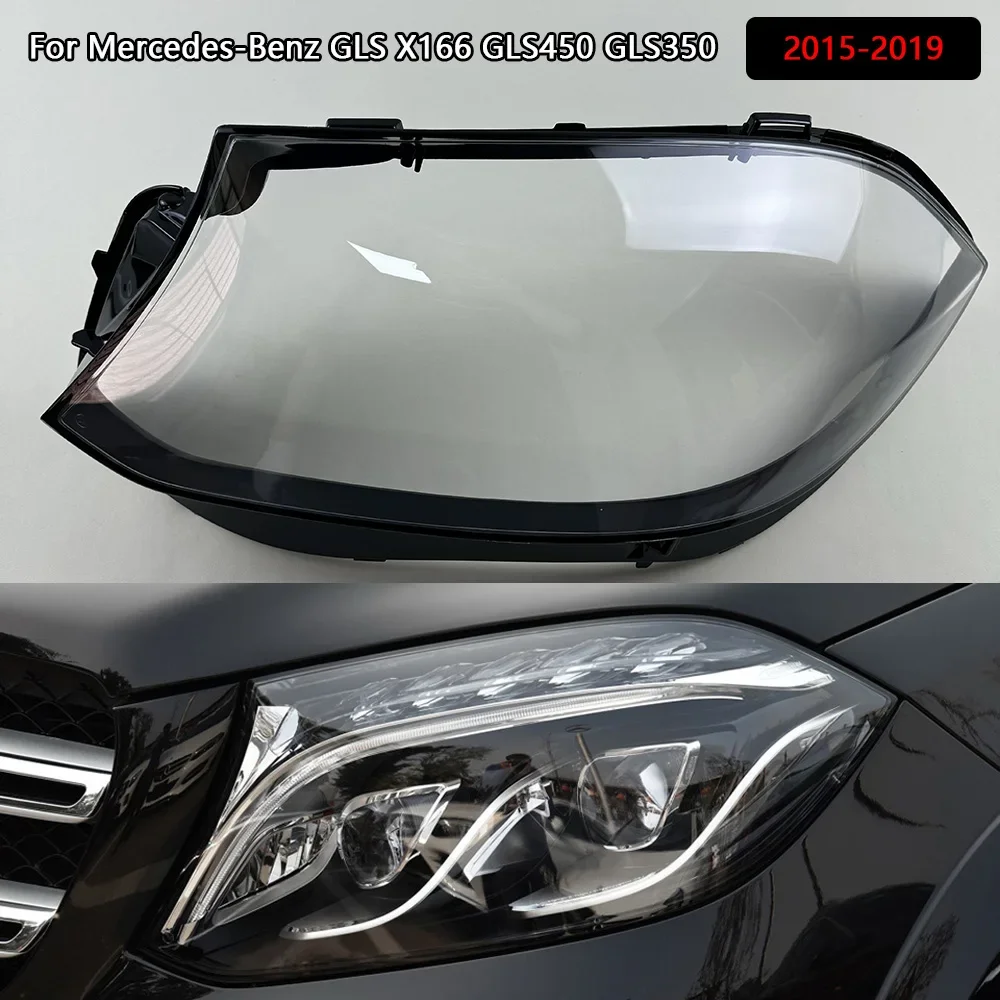 

For Mercedes-Benz GLS X166 GLS450 GLS350 2015-2019 Car Headlight Cover Lampcover Lampshade Lamp Glass Lens Case Auto Light Caps