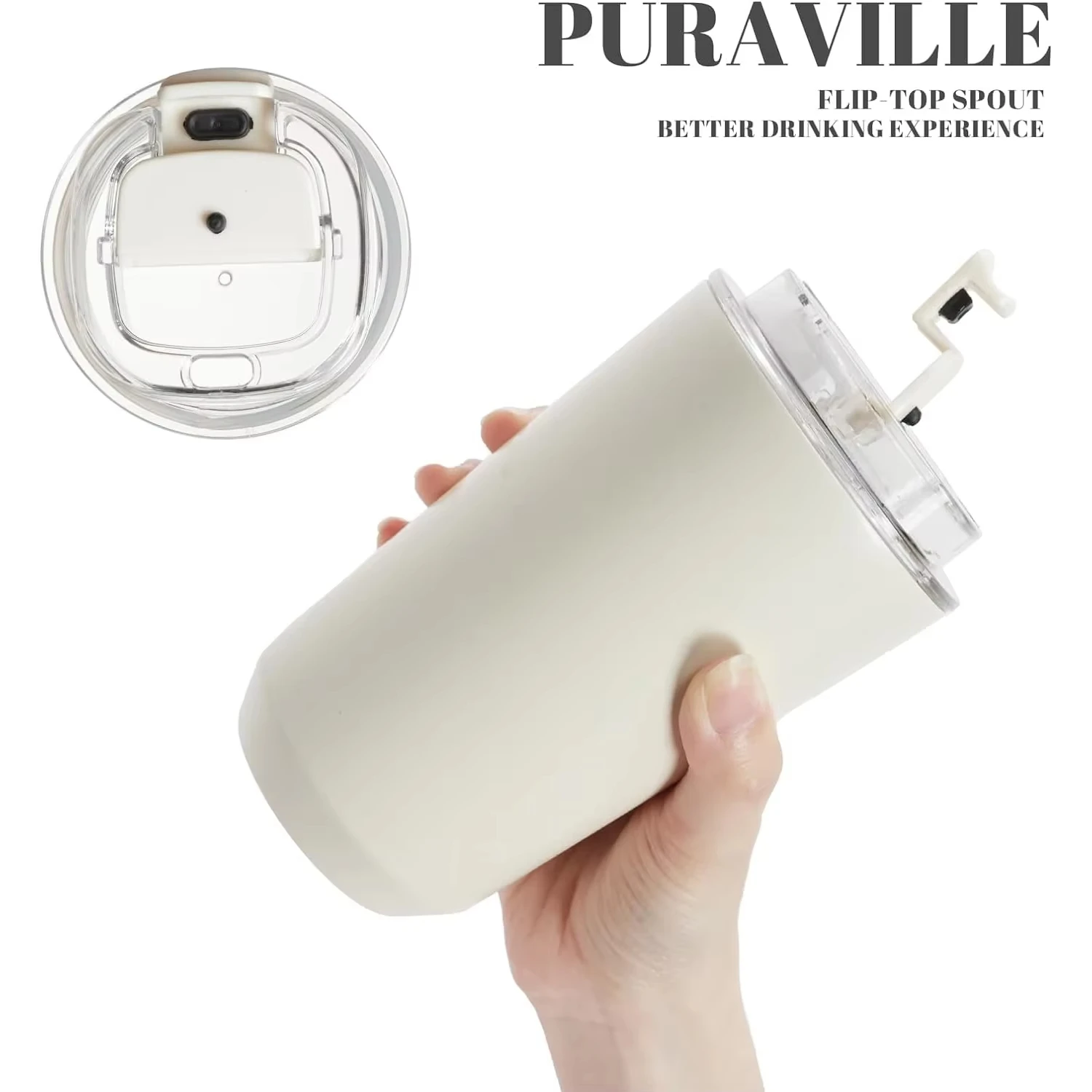 1PCS Tumbler Thermos Cup Milky White Coffee Mug Car Insulated Water Bottle Travel Stainless Steel Vacuum Flasks Drinking Kettle image 6