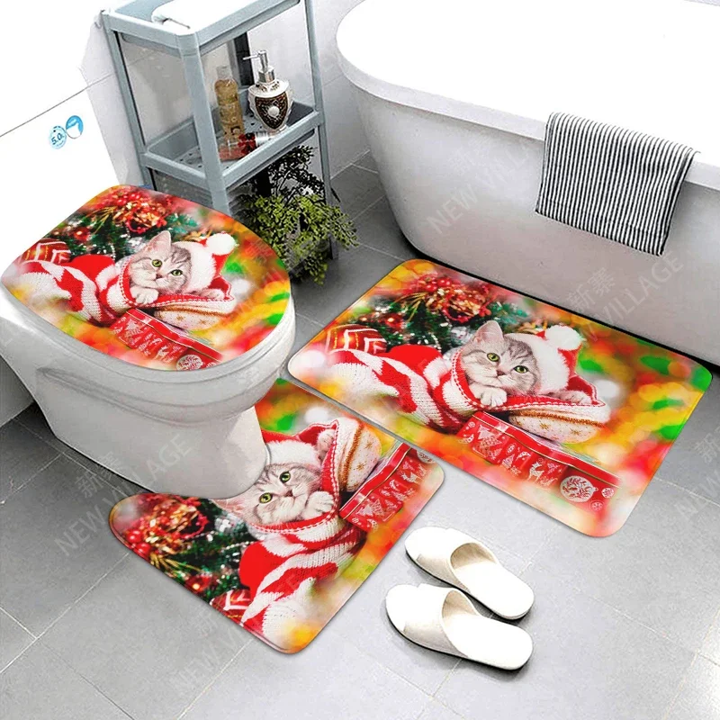 home bathroom floor mats Christmas animals Bath Foot mat modern bathroom accessories rug Toilet mat Bathtub anti-slip carpet