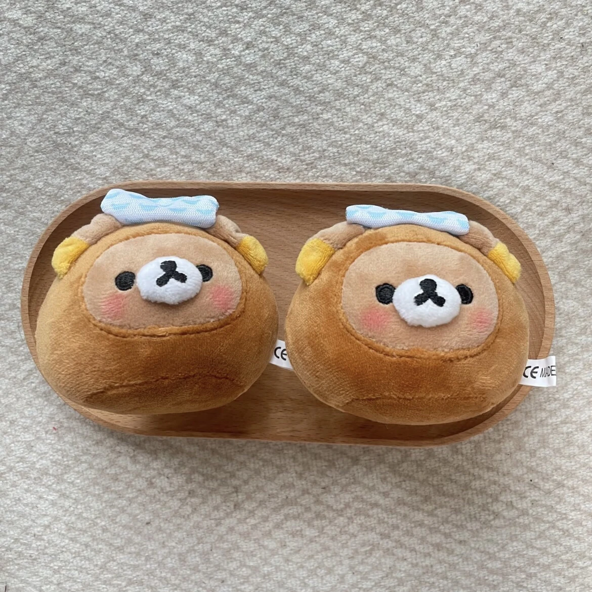 Rilakkuma خبز على البخار حقيبة قطيفة قلادة استرخاء دمية دب Kawaii صديقة هدية دمية محيطية هدية عيد ميلاد