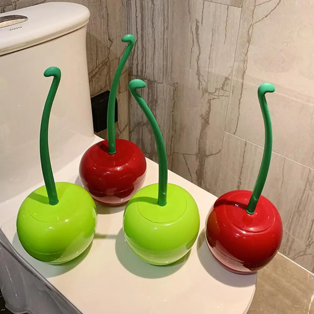 

Набор туалетных щеток с основанием в форме вишни Эргономичная нескользящая ручка Яркий цвет Щетка для чистки ванной комнаты Вишневый плунжер для унитаза