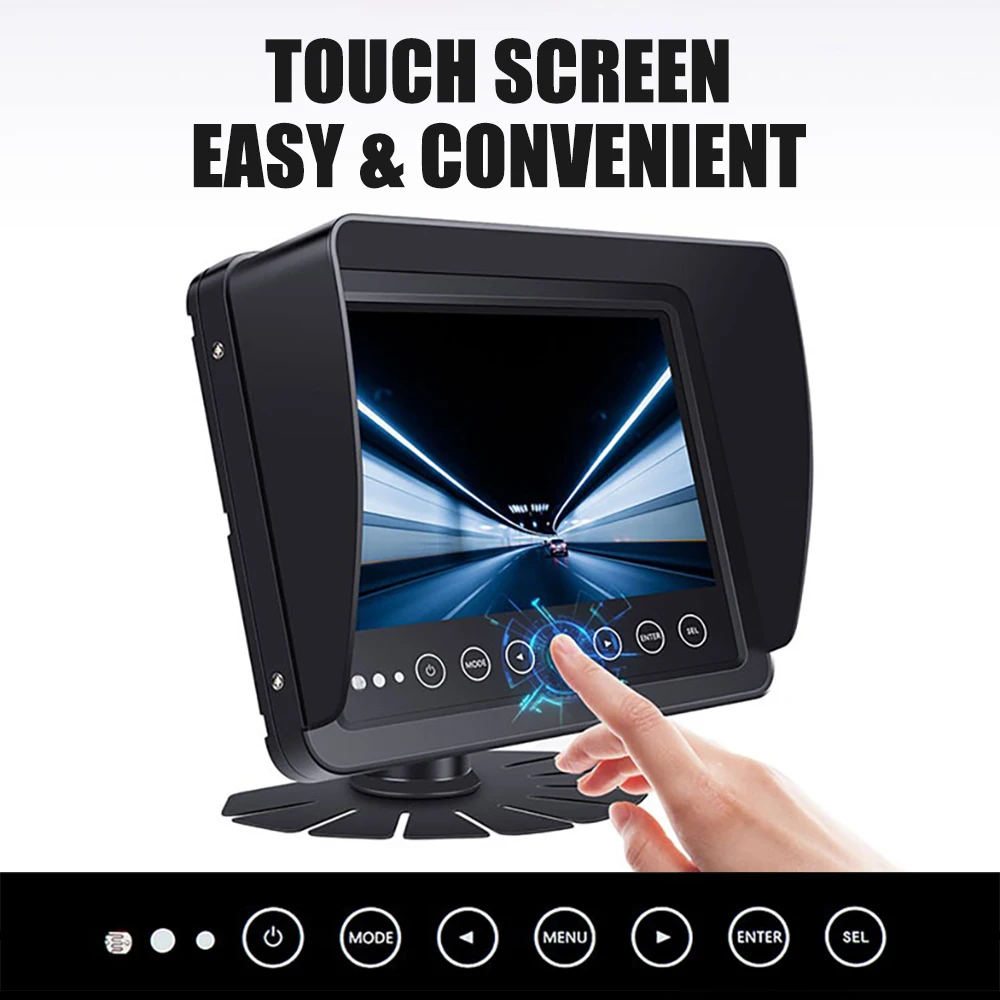 AlwayCare DP210 7 Inch TFT AHD Car Monitor with Camera Reversing Aid IP69 Waterproof LCD Display SD Card Truck Bus RV