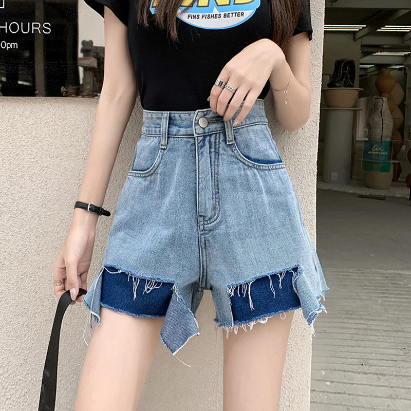 

Широкие джинсы с высокой талией, женские летние новые утягивающие свободные брюки трапециевидной формы, модные тонкие модели, повседневные orts