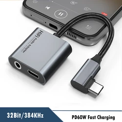 Type C to 3.5 mm Jack Adapter Cable USB C Earphone Amplifier Convertor for Samsung S24 Ultra Z Fold 6 IPhone 15 Pro IPad OnePlus