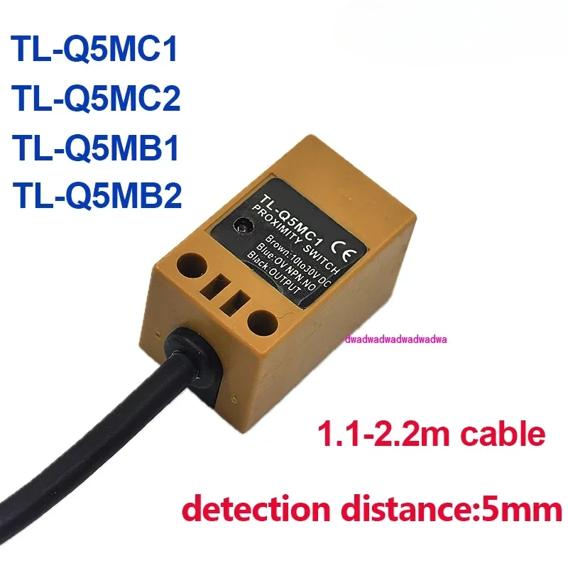 1PCS TL-Q5MC1/C2/B1/B2 1.1-1.2m Cable Inductive Square Proximity Switch Sensor NPN NO, NPN NC, PNP NO, PNP NC 3 Wires