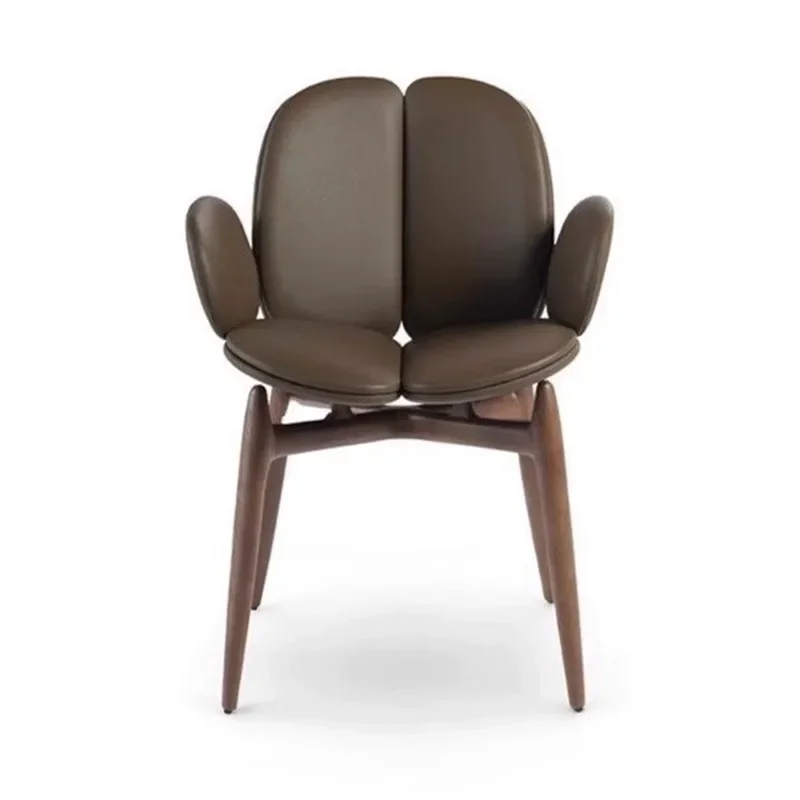 

North American Black Walnut Wax Wood Dining Chair Modern, Home Dining Room, Back Book Chair