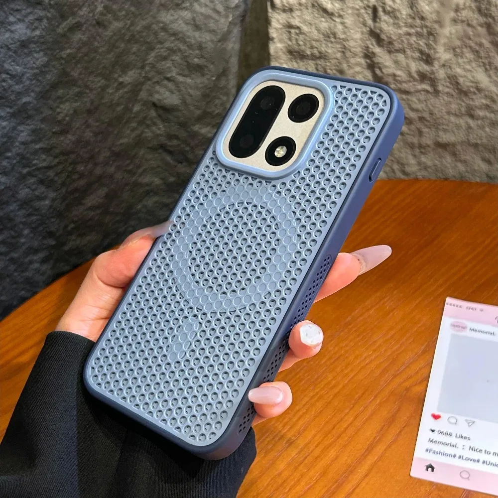 Fashion Cooling Heat Dissipation Magnetic Phone Case For OnePlus 15 For Magsafe Breathable Hard Drop Protection Back Cover view 3