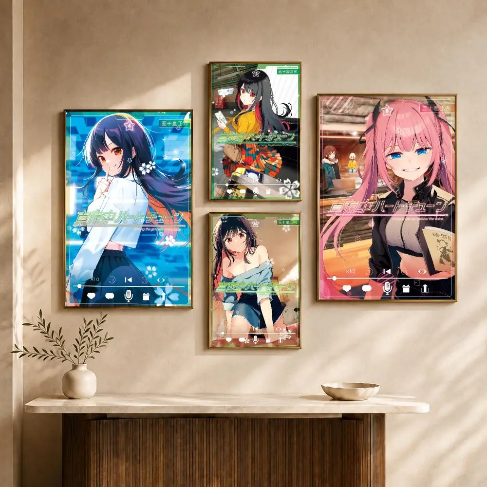 Anime Tune In Midnight Heart Romcom Poster PP Decorative Poster Water-Resistant Print Apartment Dorm Office Cafe Gift