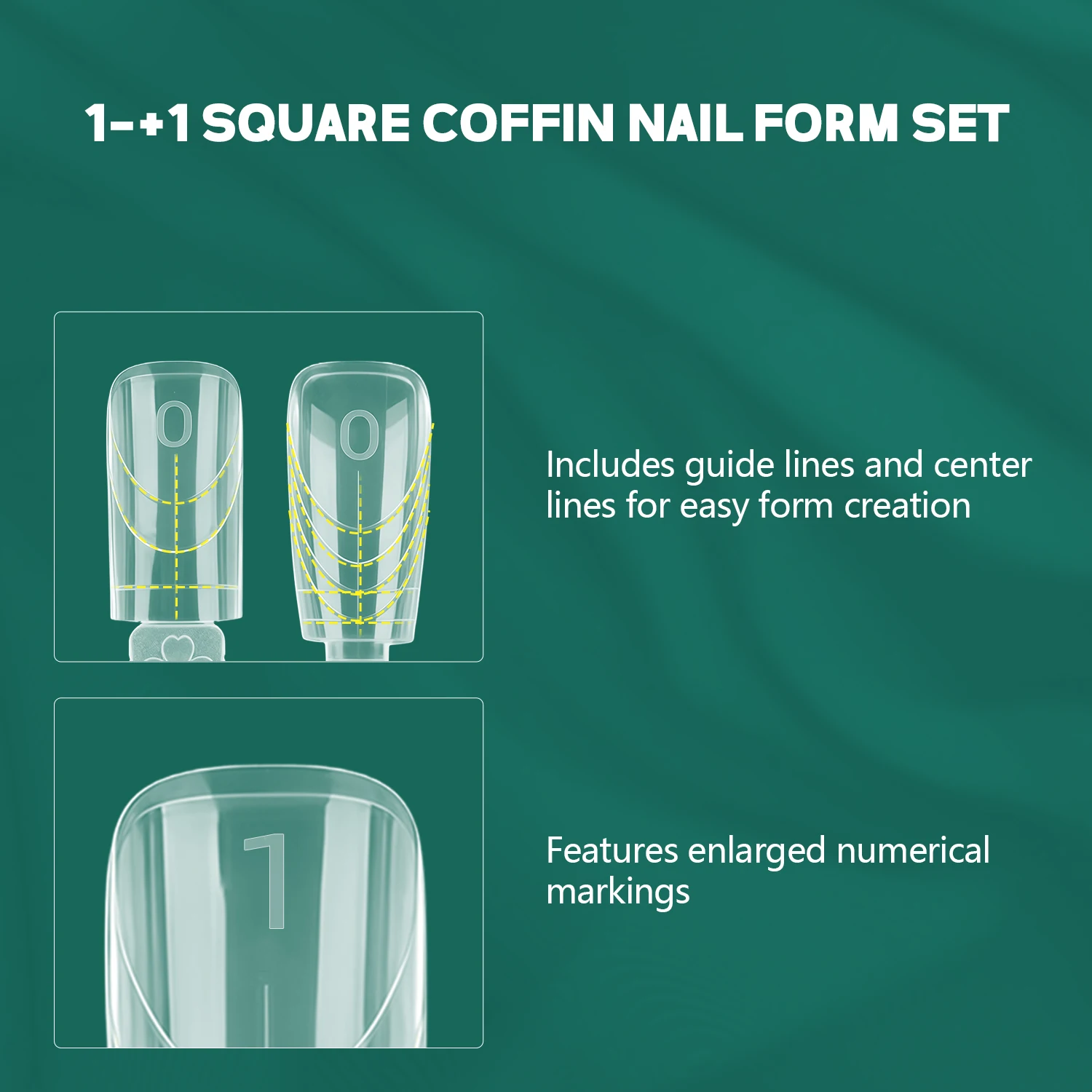 Nailpop Double-Sided Dual Forms Nail Molds Full Cover Poly Nail Gel Extension Square Coffin Acrylic Nail Tips Top Forms 150 pcs