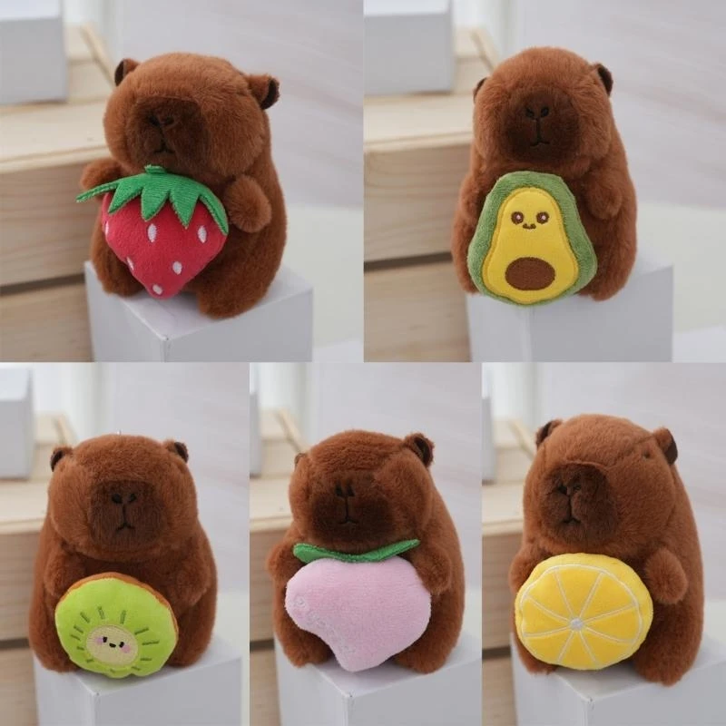 R6FD Popular Pendant Lovely Plush Animal Keychain Backpack Decors Handbag Accessory Kids Festival Goodie Bag Fillers