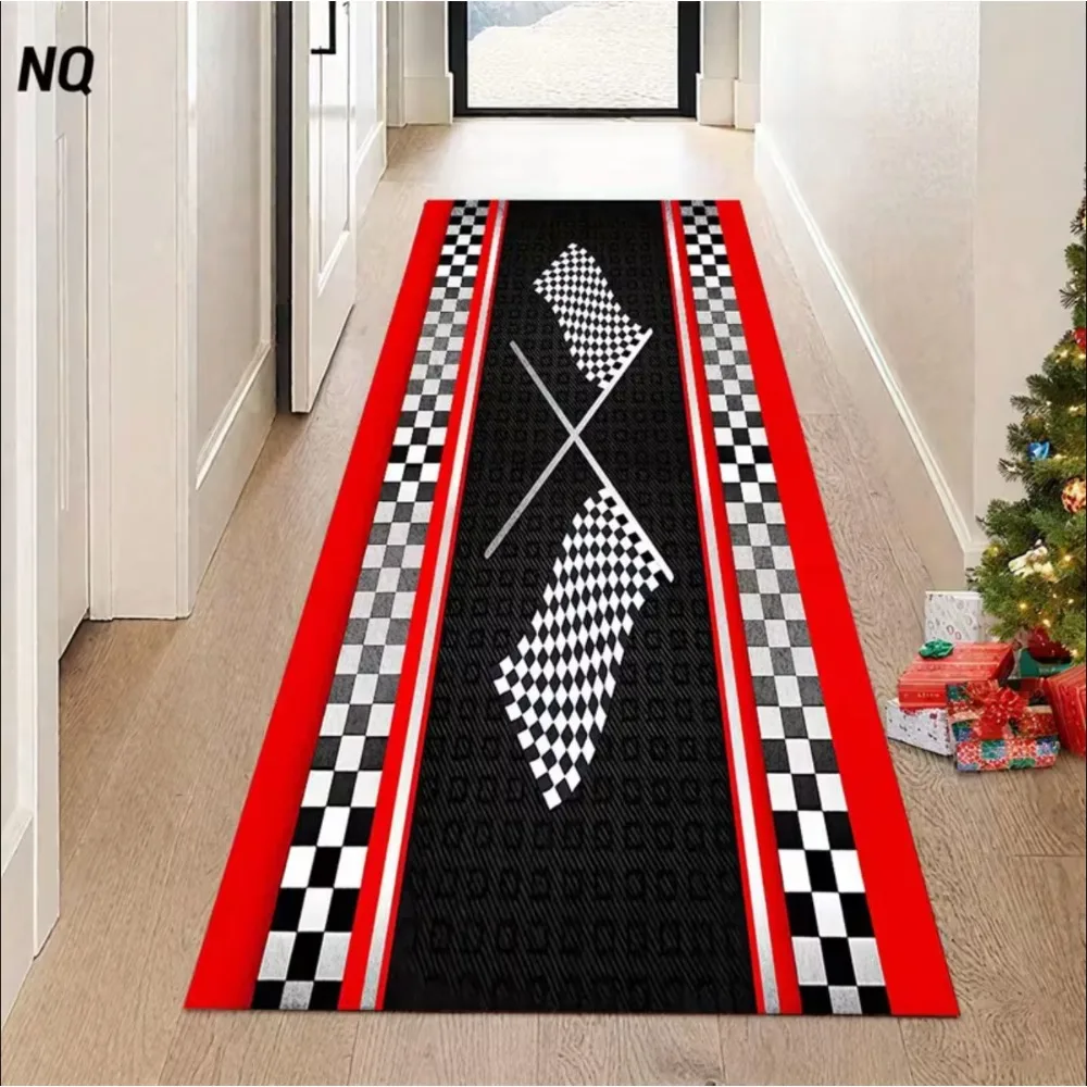 قماش سجاد أساسي لعشاق السباق، مريح وغير قابل للانزلاق، سهل التنظيف، مثالي لسجاد المطبخ المنزلي أو العطلات