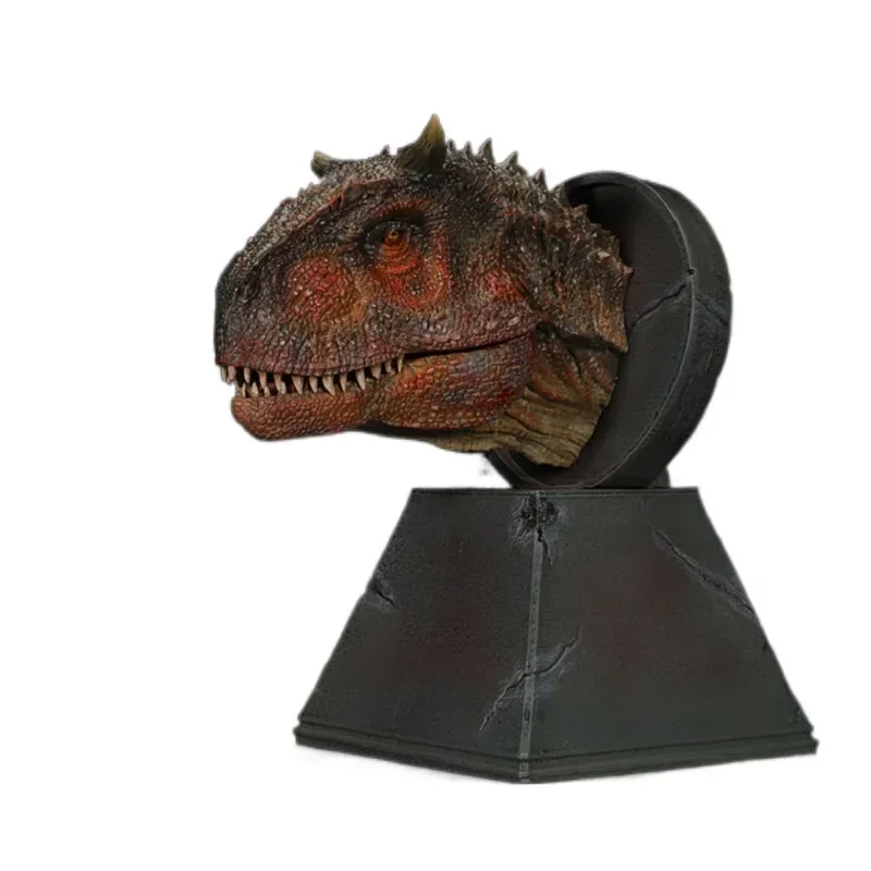 Nanmu Dinosaur Dragon Ranger Carnotaurus War Damage Angle Head Busts Statue with Magnet Toy Animal Model