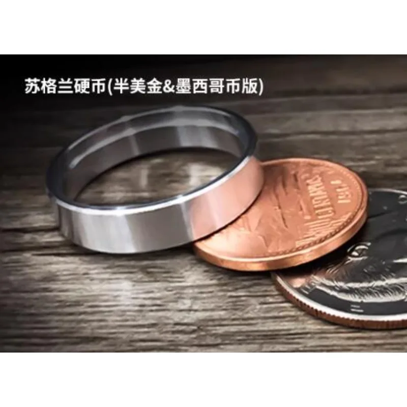 Scotch & Soda by Oliver Magic Coin Trick US Half Dollar Teleportation Penetration Close Up Illusion Magician Props Instruction