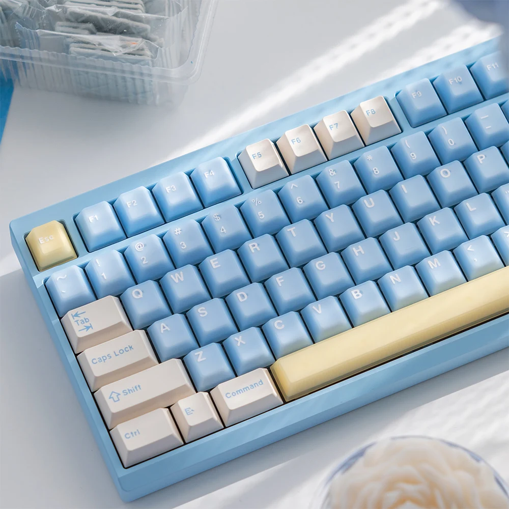 Blue Sea Salt keycaps 164 Keys PBT ABS Double Shot Cherry Profile Keycaps Large Set For Cherry MX Mechanical keyboard