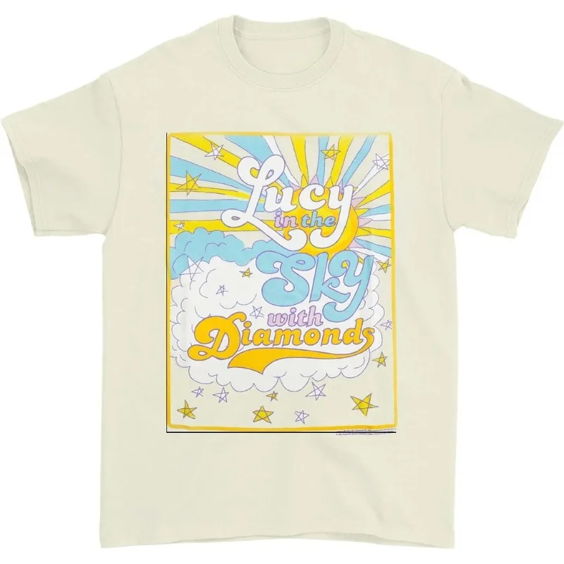 بيتلز كلمات ماكارتني لوسي في السماء تي شيرت البيتلز قصيرة الأكمام تي شيرت للرجال والنساء مريحة وتنفس