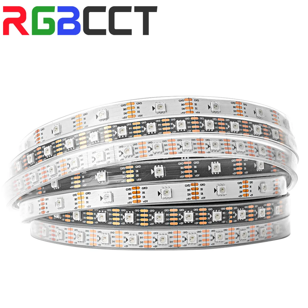 WS2813 RGB IC Led Strip Dual-Signal WS2812B Updated 1m 4m 5m 30 60 100 144 pixels Leds/m Black White PCB IP30 IP65 IP67 DC5V