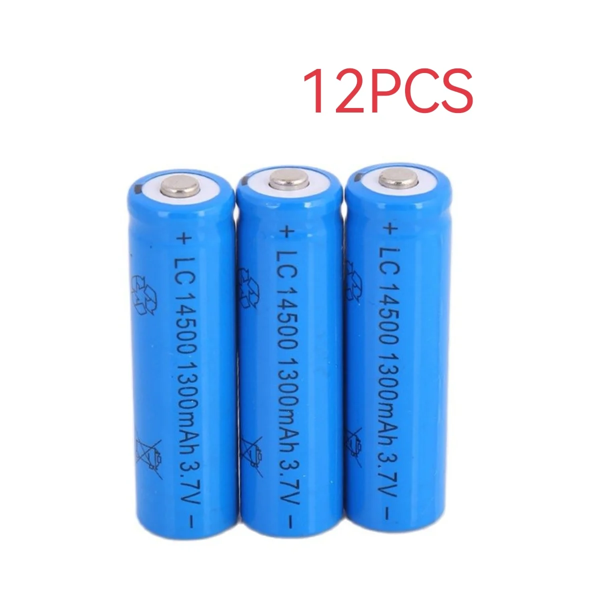 

12pcs/lot Large capacity 3.7V 1300mAh rechargeable battery 14500 lithium ion rechargeable battery for flashlight battery