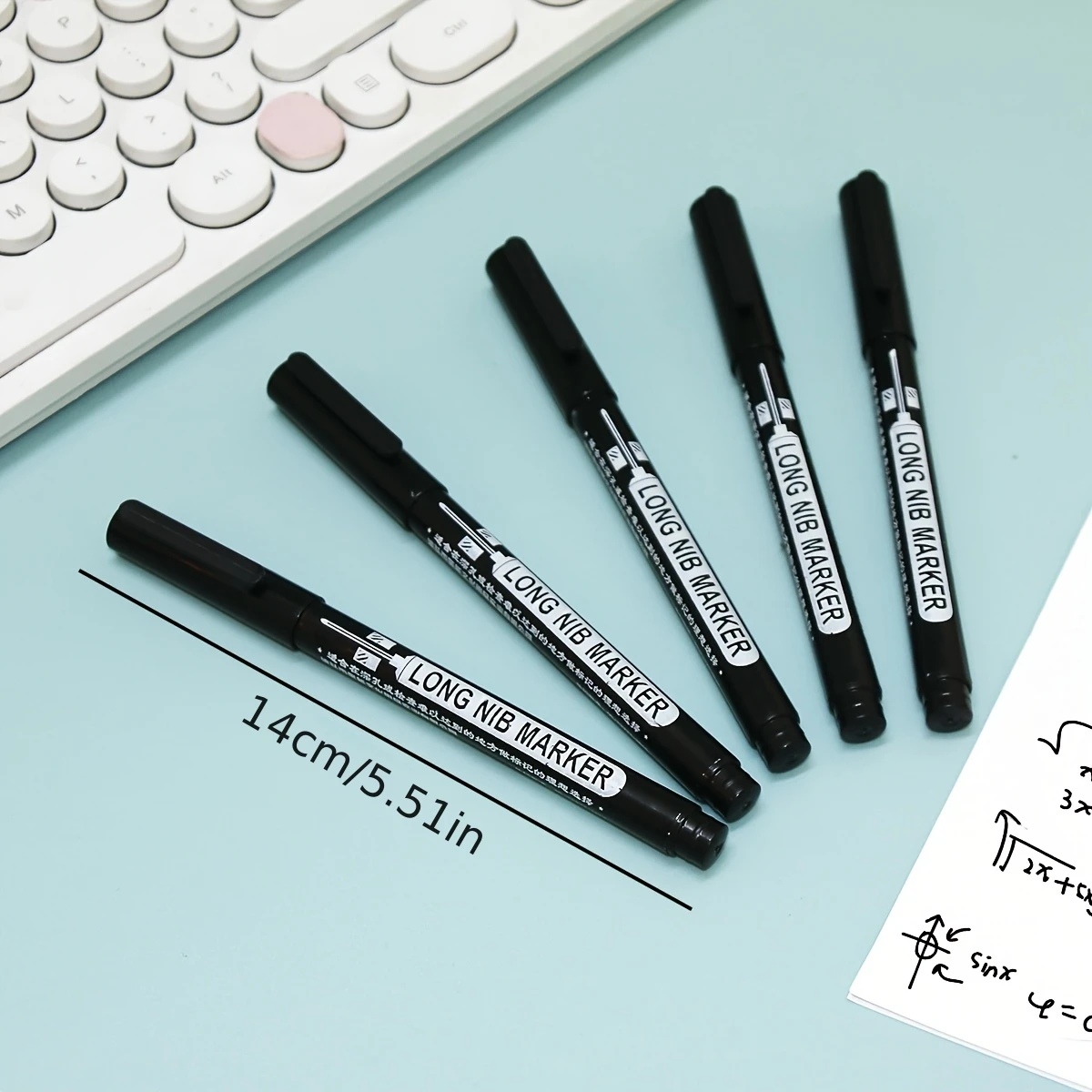 6pcs Long Tip (20mm) Quick-Dry Oil-Based Marker Pens - High Quality, Non-Toxic, Smudge-Proof Art & Drafting Markers Students