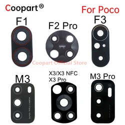 Rear Back Main Camera Glass Lens For Poco F1 F2 Pro F3 F4 GT X3 NFC M3 M4 X4 Pro 5G M5S Replacement Parts With Adhesive Tape