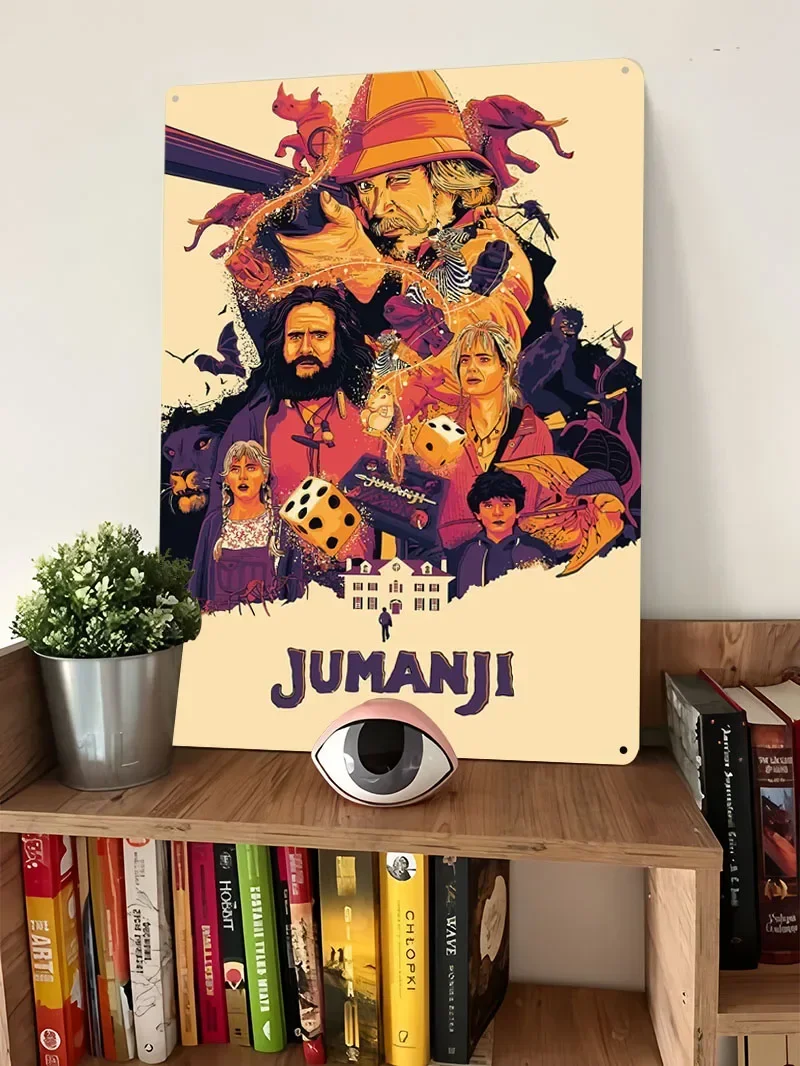 ملصق الفيلم الكلاسيكي Jumanji علامة معدنية لتزيين غرفة الألعاب لوحات القصدير المخصصة لتزيين جدران الفن عناصر ديكور المنزل الرجعية #4