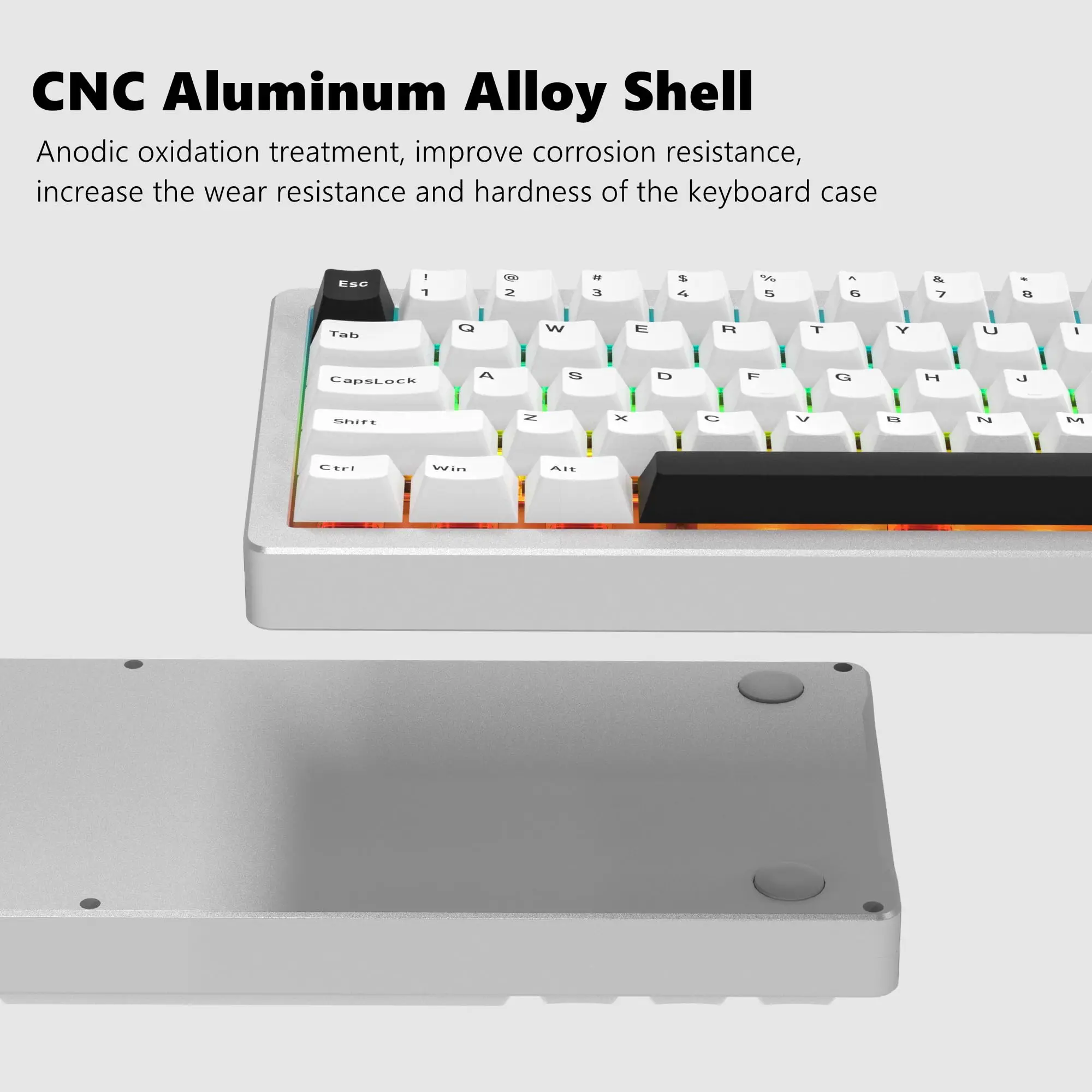 Full Aluminum Mechanical Keyboard Wireless Keyboard Bluetooth/2.4Ghz/Wired Tri-Mode SK71 RGB Keyboard Compatible with Mac Win