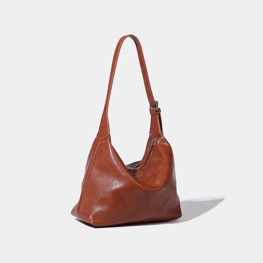 

Pu Soft Leather Bucket Bag For Women Simple Solid Color Shoulder Underarm Bag Fashion Versatile Commuter Totes Bag Handbag Bolsa