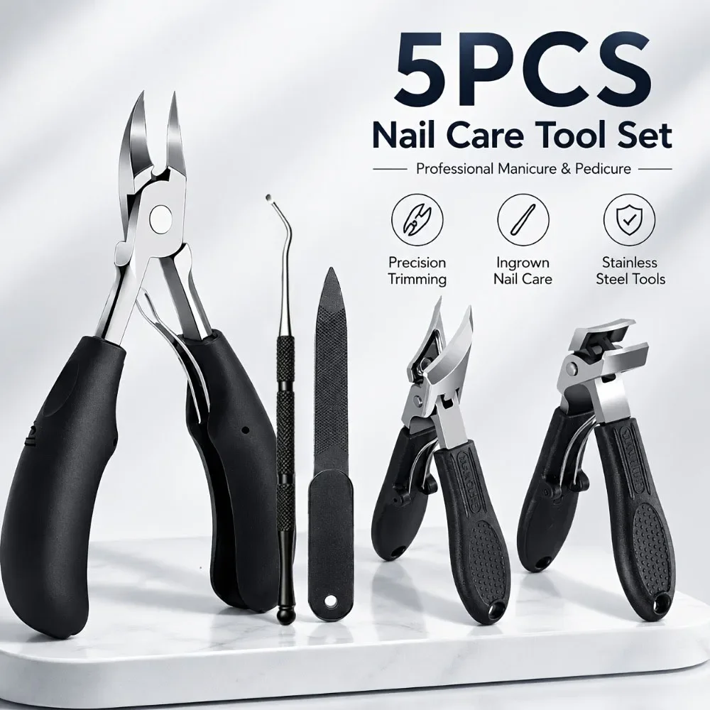1/5pcs Toenail Clippers for Thick Toenails for Seniors, Angled Head Large Toe Nail Clippers for Thick Nails for Men
