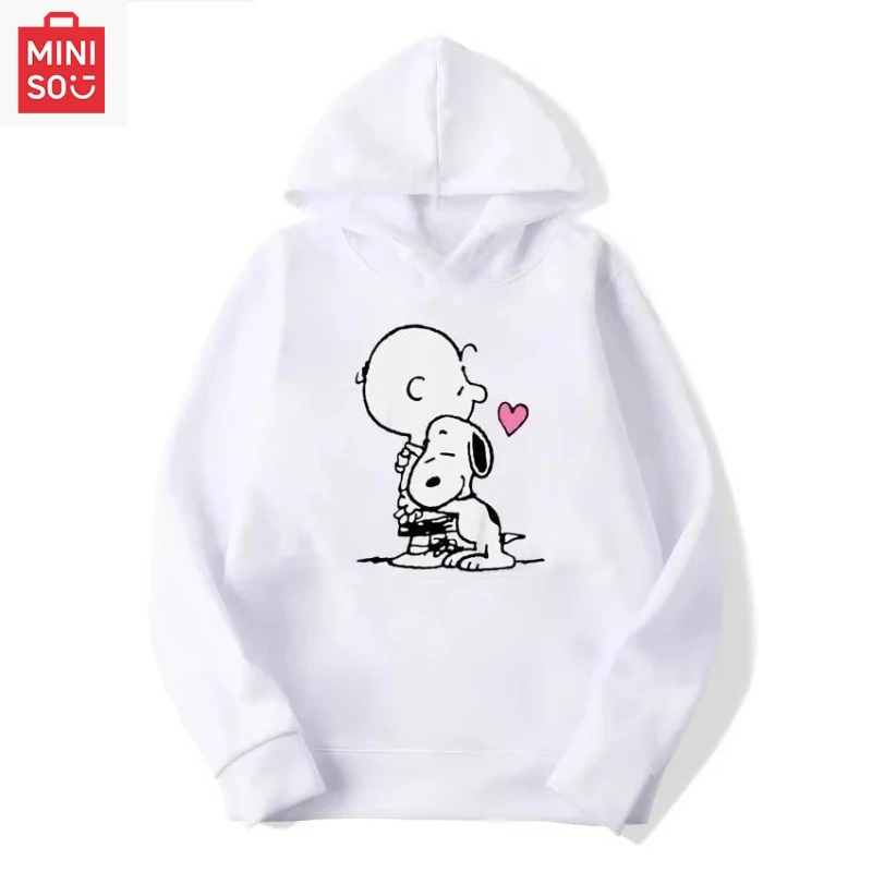 

Cartoon Charlie Brown Snoopy Friendship printed wool hoodies fall and winter fashion warm hooded sweatshirts for men and women