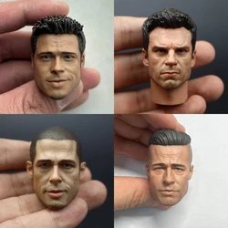 1/6 Young Brad Pitt Head Sculpt PVC Male Soldier Head Carving Model Fit 12'' Soldier Action Figure Body Dolls