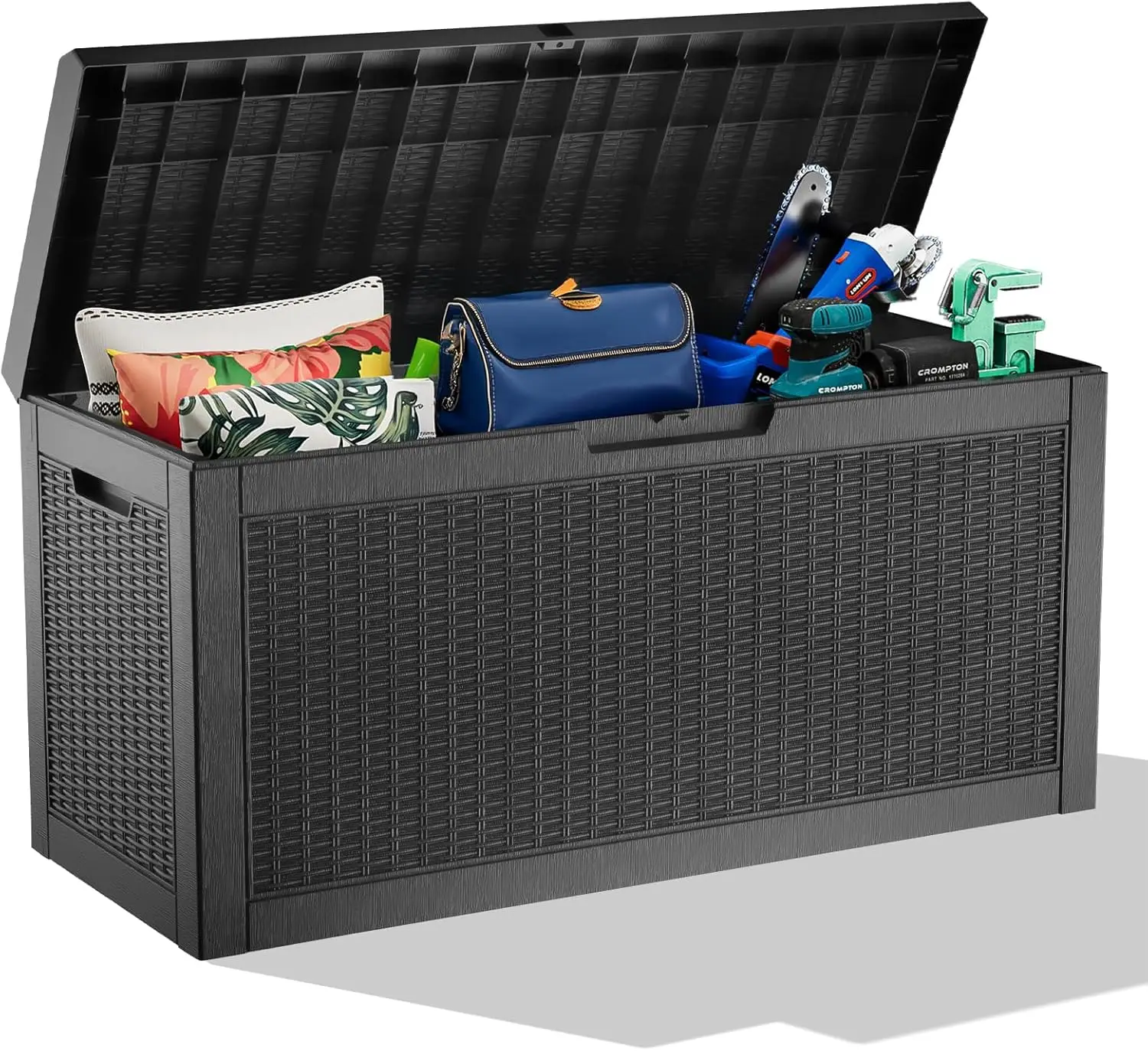 

60 Gallon Deck Box,Resin Outdoor Storage Box with Lockable for Patio Furniture, Pool Accessories, Garden Tools, Waterproof O