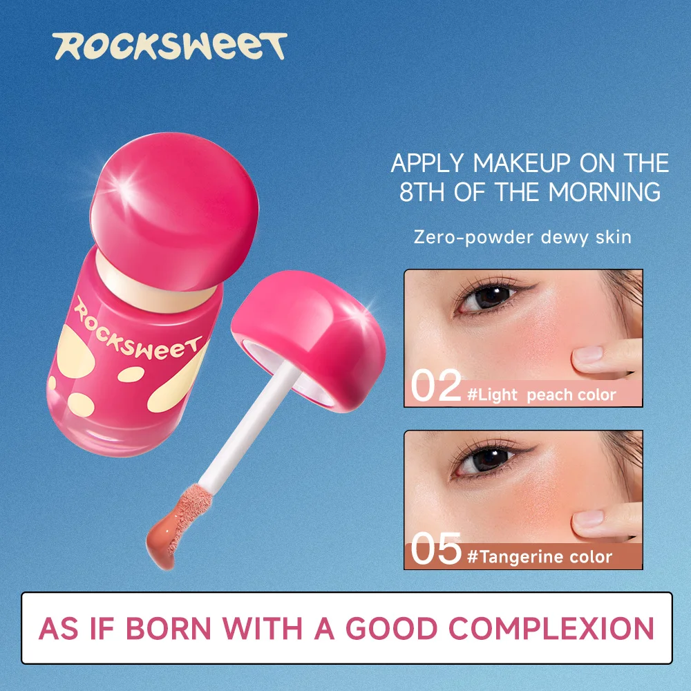 أحمر الخدود السائل روك سويت روج حيوية أحمر الخدود الوردي اشراق لون ممتلئ للوجه منتج التجميل الأكثر مبيعًا #1