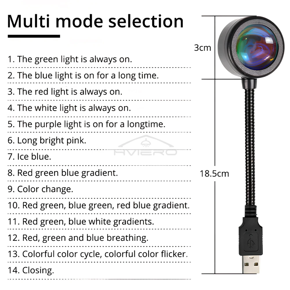 Lampa USB Sunset Kolorowa gradientowa dioda LED Dekoracja tła domu Fotografia Nastrojowe światła Elastyczne dekoracyjne lampy nastrojowe