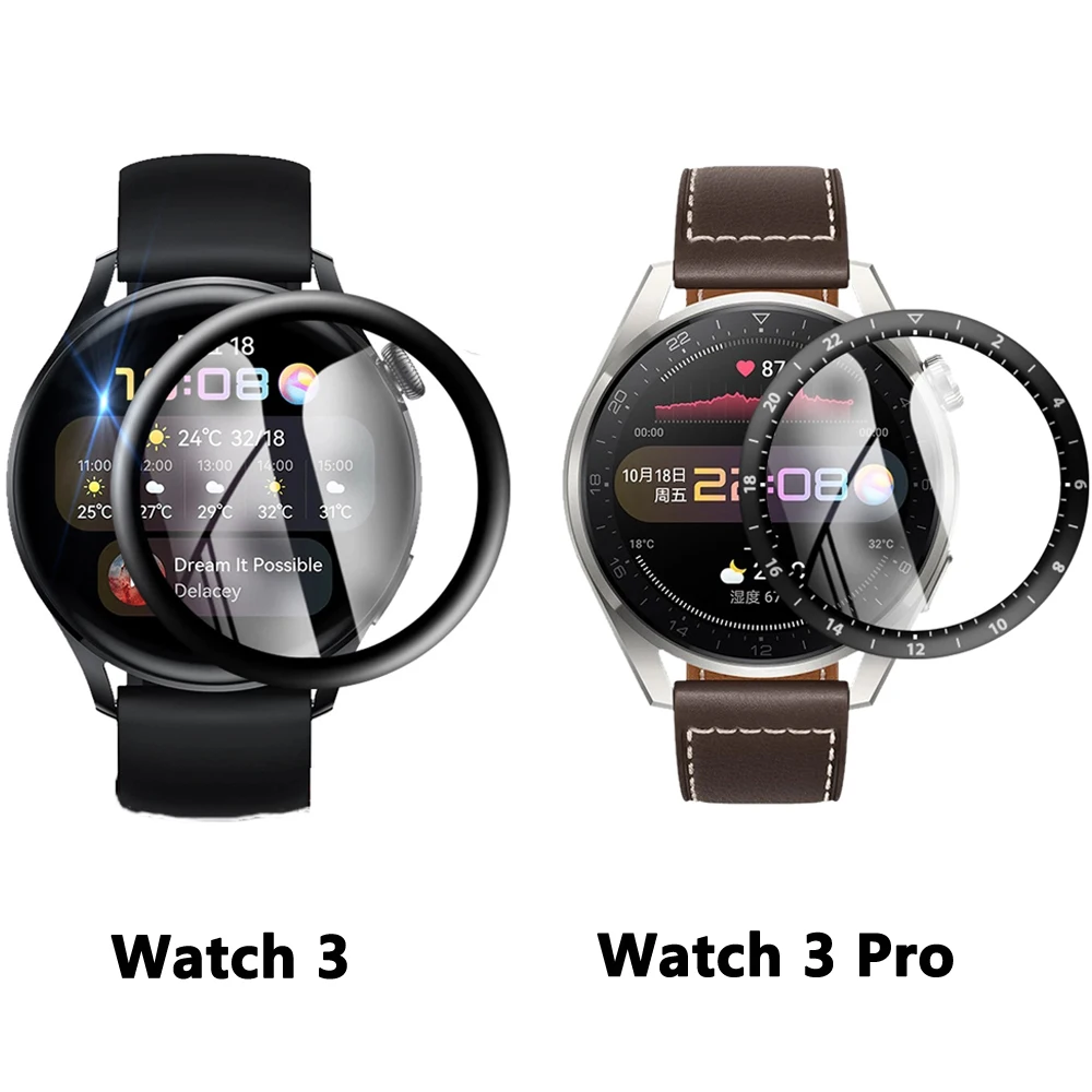 Screen Protector For Huawei Watch 3 Pro 48mm 46mm Soft 3D HD Curved Protective Film Huawei Watch3/3pro(Not Tempered Glass)