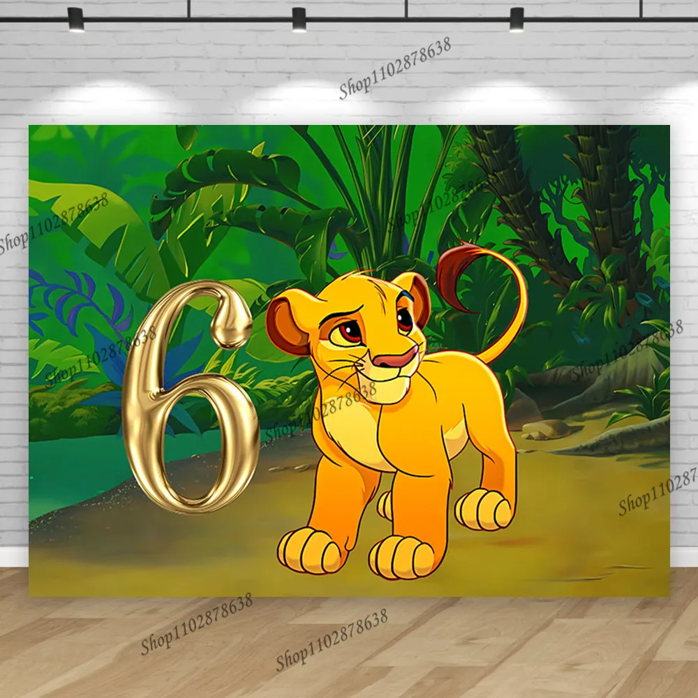 The Lion King Birthday Backdrop Custom Gold Age 1 2 3 4 Children Party Background Boy Kids Jungle Baby Shower Decoration Banner