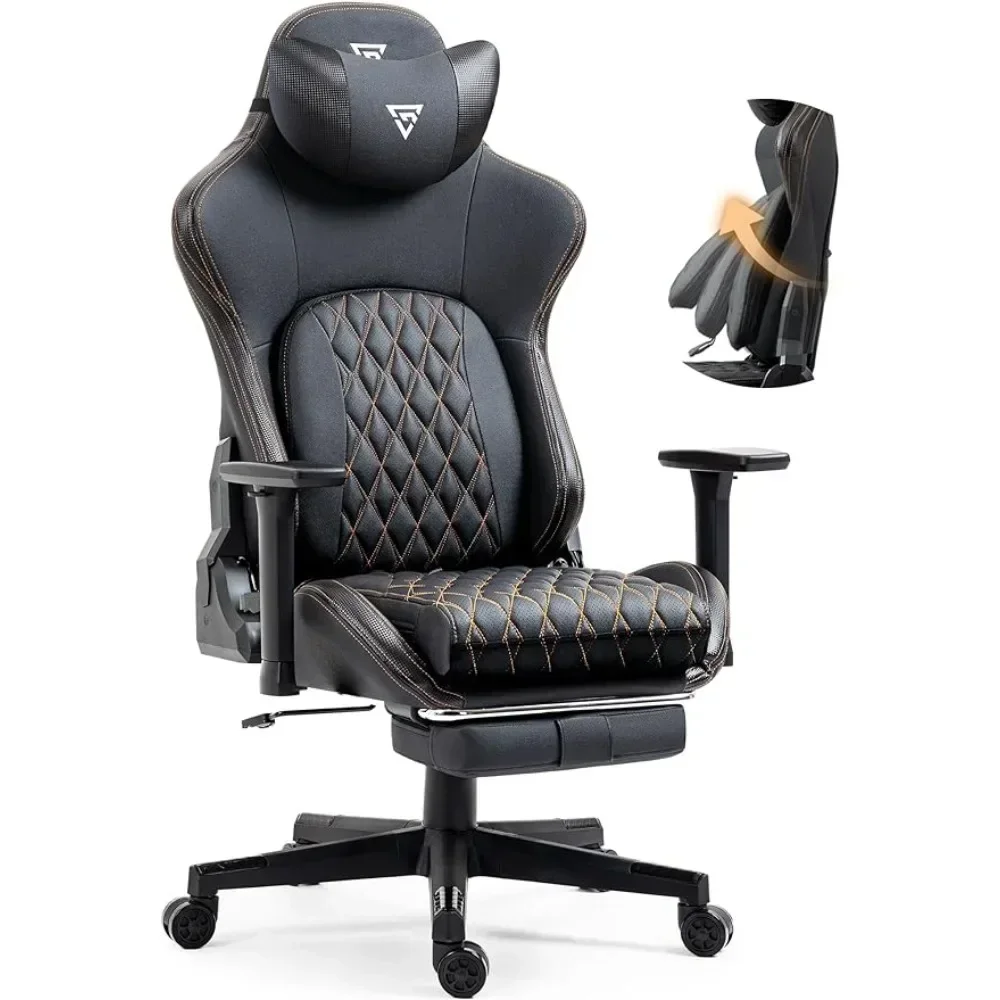 

Ergonomic gaming chair suitable for heavy-duty adults, large and tall office computer chair for gaming, 400 pounds, black