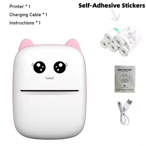 Portable thermal printer mini cat print photo pocket thermal label printer 58mm printing wireless Bluetooth Android iOS printers - Image 13