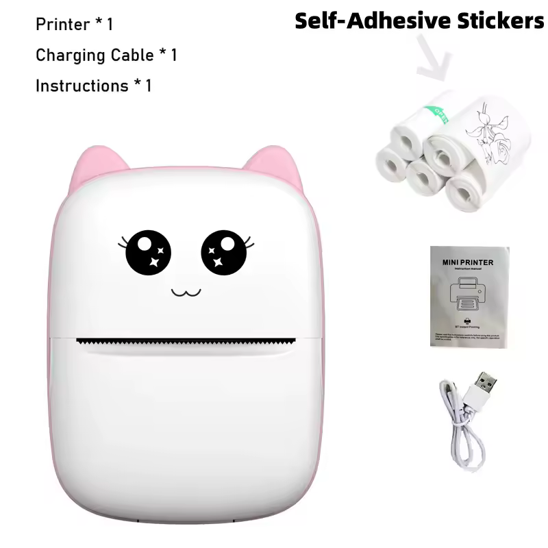 Portable thermal printer mini cat print photo pocket thermal label printer 58mm printing wireless Bluetooth Android iOS printers - Image 13