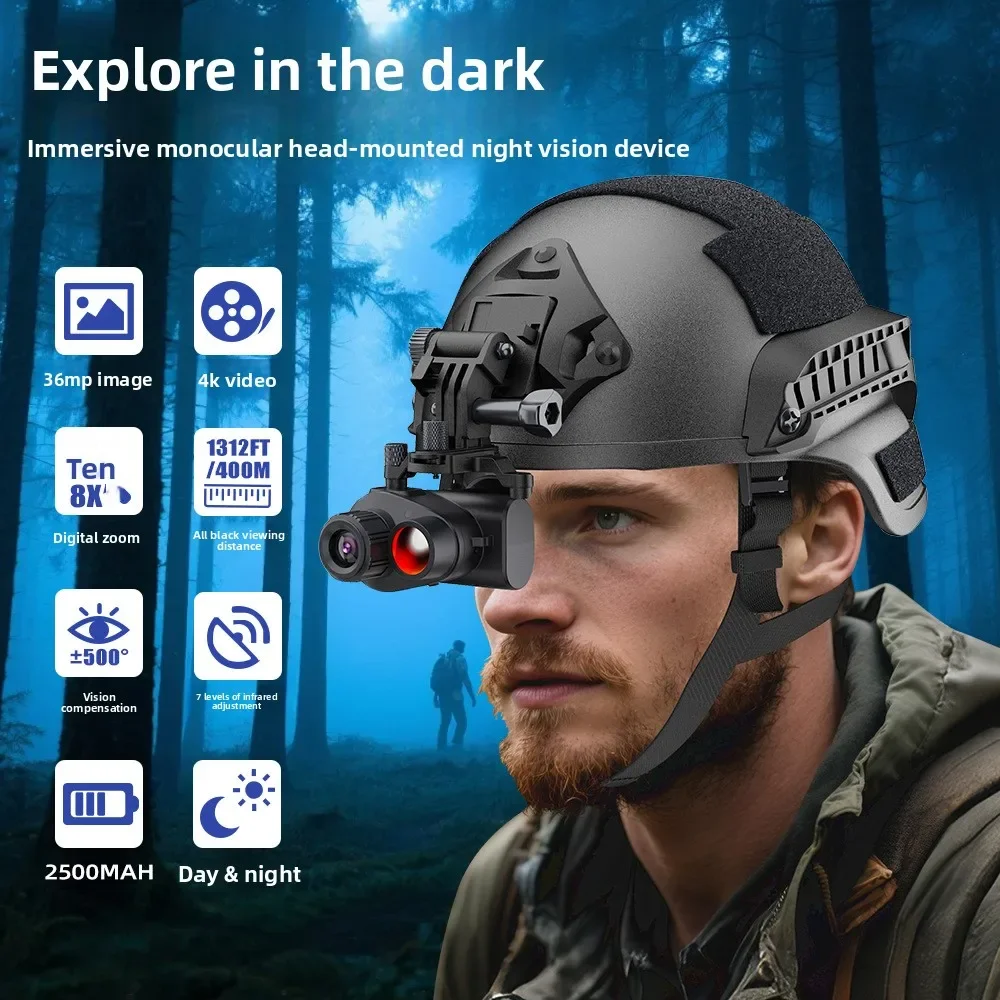 Observable telescope in all black environment,outdoor ultra-high definition head-mounted immersive infrared mini night vision