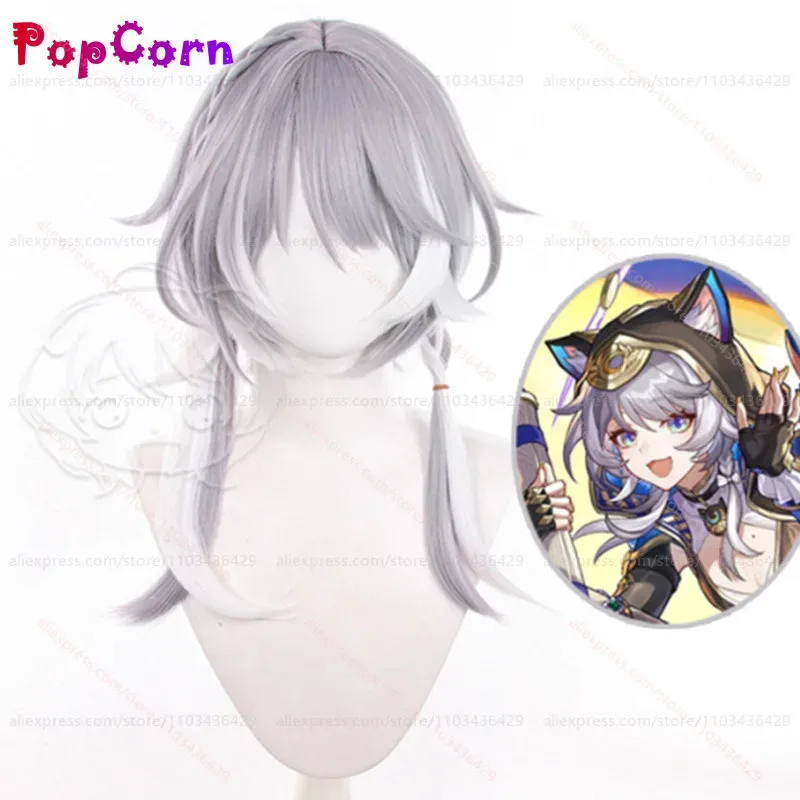 

LQHSR Cipher Wig Мужской 55 см Длинный Cifera Серый Белый Смешанный Парик Косплей Аниме Термостойкий Синтетический Парик для Повседневного Костюма Партии