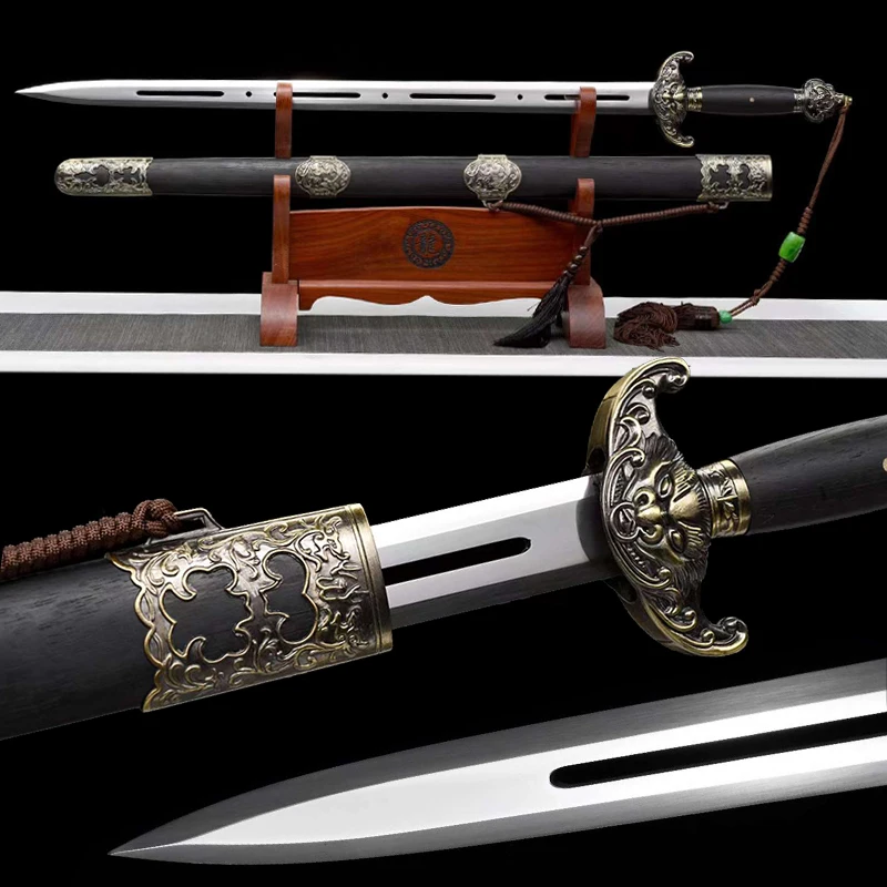 

Halloween Gift, Fengshui Sword, Real Steel Blade Chinese Qing Dynasty Jian,Hollow Out Blade, Room Decoration, Dragon Sword