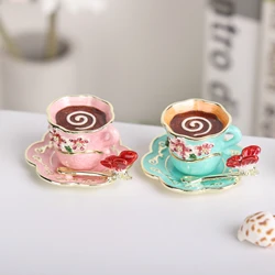 SHINNYGIFTS New Style European Style Wedding Favor Enamel Coffee Cup Butterfly Decoration Box Ornaments