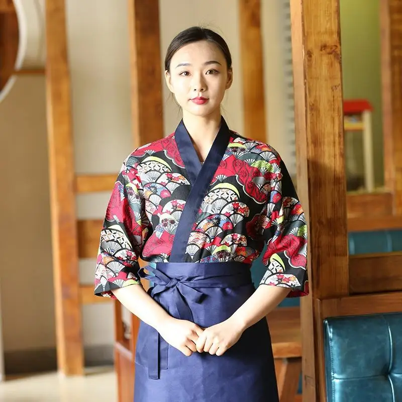 Japanese Chef Workwear Customized LOGO Sushi Cuisine Server Restaurant Cooking Waiter Embroidery Men's And Women's Styles