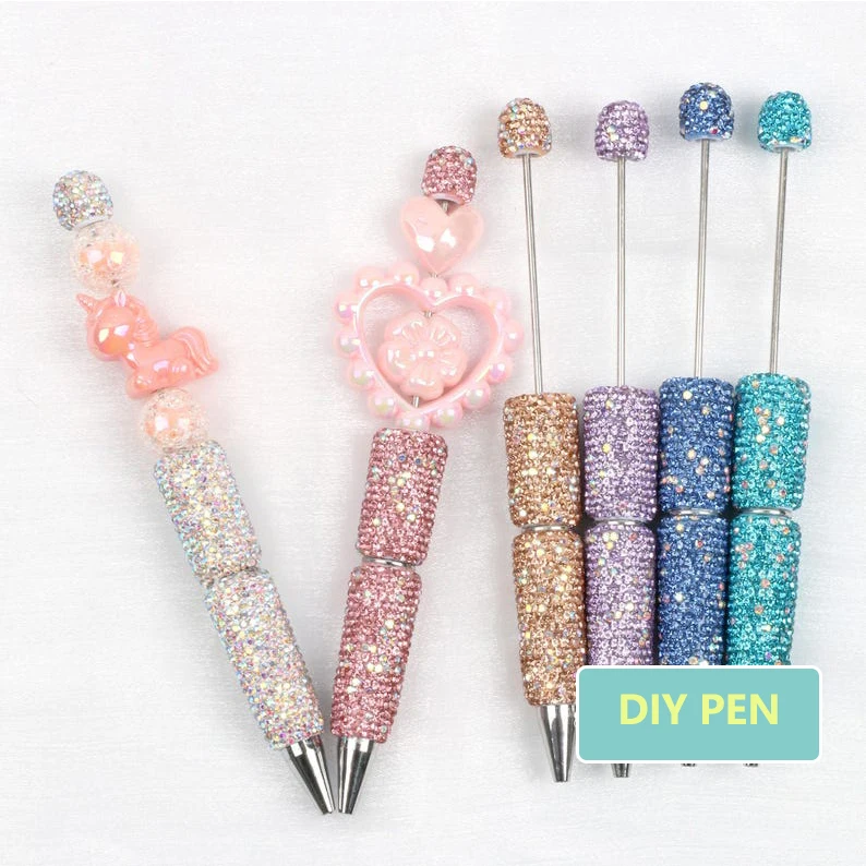 

20 шт. блестящие ручки со стразами и бисером для DIY ручки с бриллиантами и бисером ремесла необычные подарочные ручки из бисера школьный офис оптовая продажа