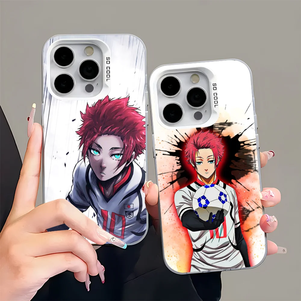 

Itoshi Sae B-Blue L-Lock Phone Case For iPhone 16,15,14,13,12,11,Pro,Max,Plus,Mini,XS,SE Anti Fall Gray Silver Matte Hard Bumper