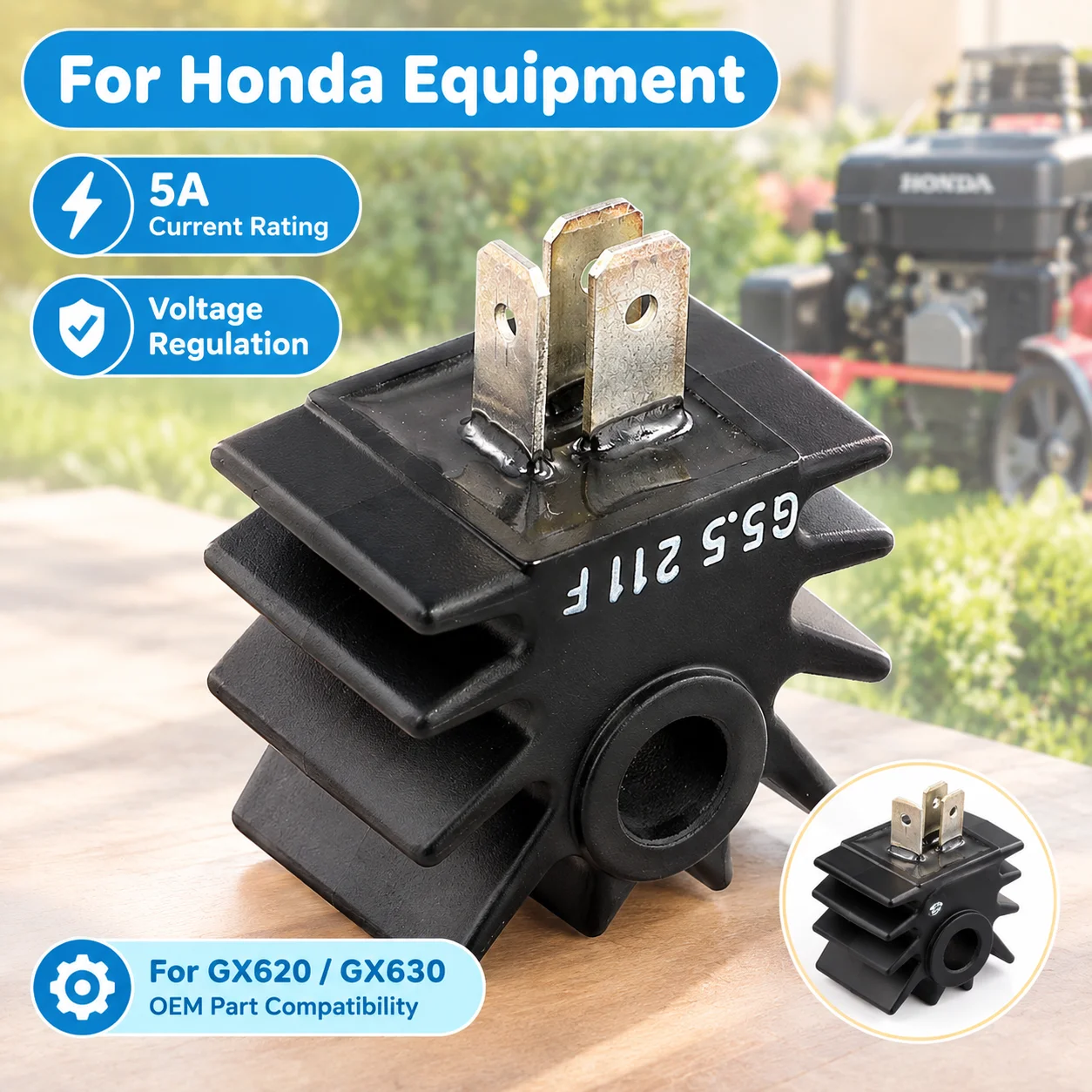 5A Voltage Regulator for Honda GX620 GX630 EB10000 31750-735-013 OEM Replacement Part Lawn Mower Generator Engine