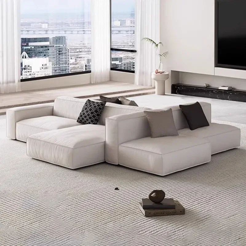 Italian minimalist tofu cubes double-sided island sofa designer large flat-floor living room horizontal hall hotel office