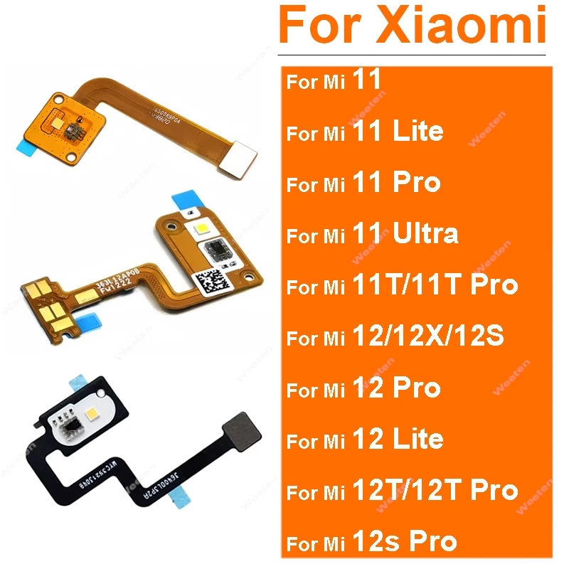 

Гибкий кабель датчика задней вспышки для Xiaomi Mi 11 12 Pro Lite Mi 11TPro Mi 11 Ultra, гибкий кабель заднего фонарика, окружающий свет