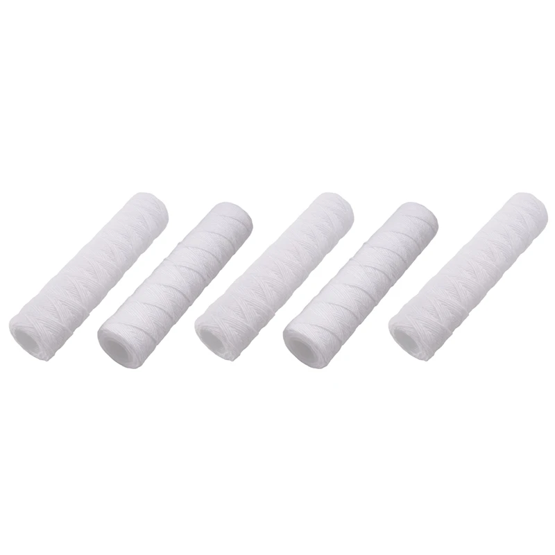 5 Micrometre 10 X 2.5 Inch String Wound Sediment Water Filter Cartridge Whole House Sediment Filtration, Universal Replacement F