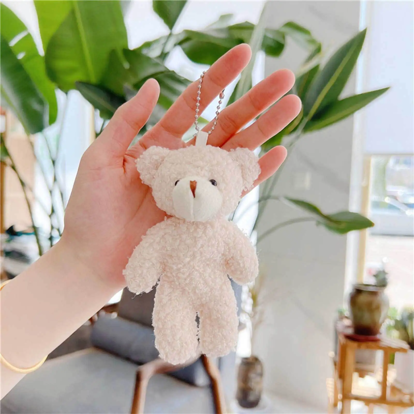 

12pcs 11cm Cute Bear Keychain Soft Stuffed Animal for Girls Kids Backpack Pendant Decor Gift