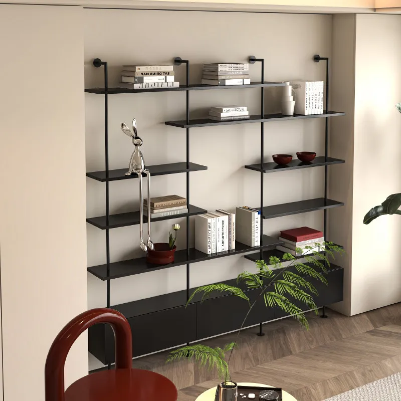 

Nordic Creative Bookshelf Modern Minimalist Living Room Solid Wood Storage Rack Floor-Standing Display Rack Home Furniture FYBF